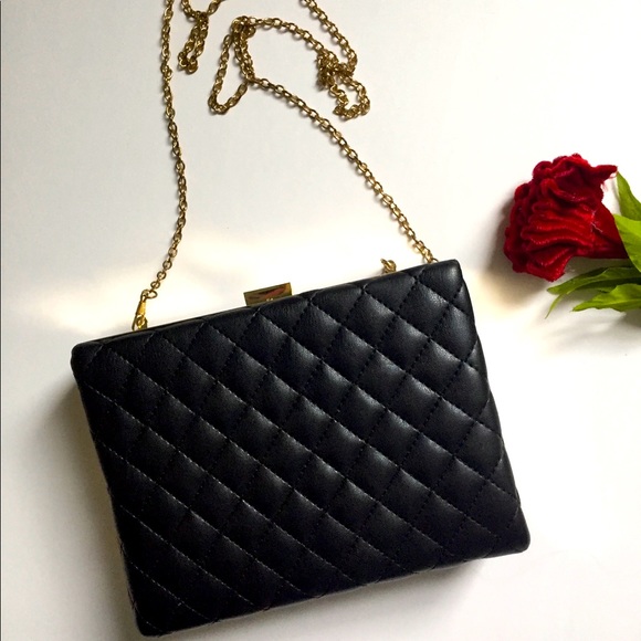 BAM Forever Black Quilted Crossbody/Clutch Handbag - Picture 1 of 3